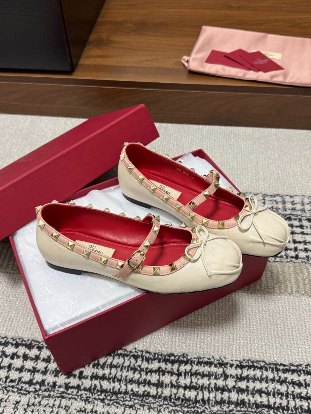 Valentino Rockstud Mary Jane Ballet Flats - Picture 5 of 8